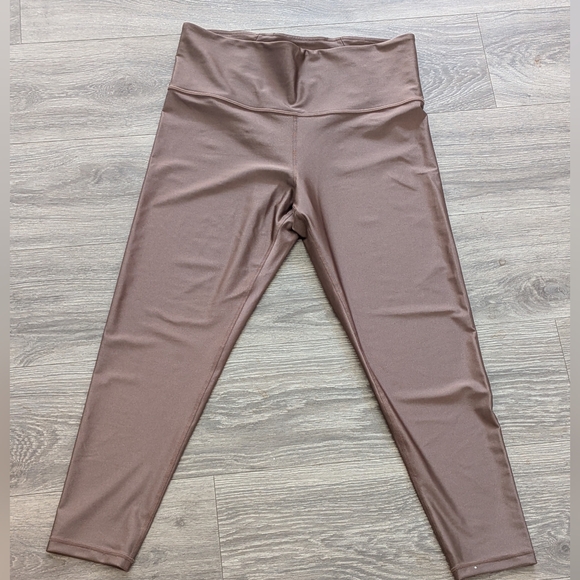 Athleta Elation Shine Tight Leggings Women's XL Brown High Rise - Picture 1 of 4